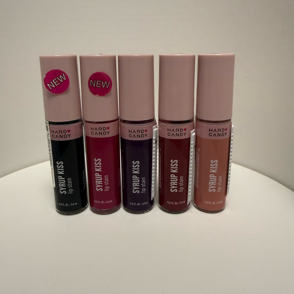 Bundle of 5 Hard‎ Candy Syrup Kiss Long Wear Lip Tints.